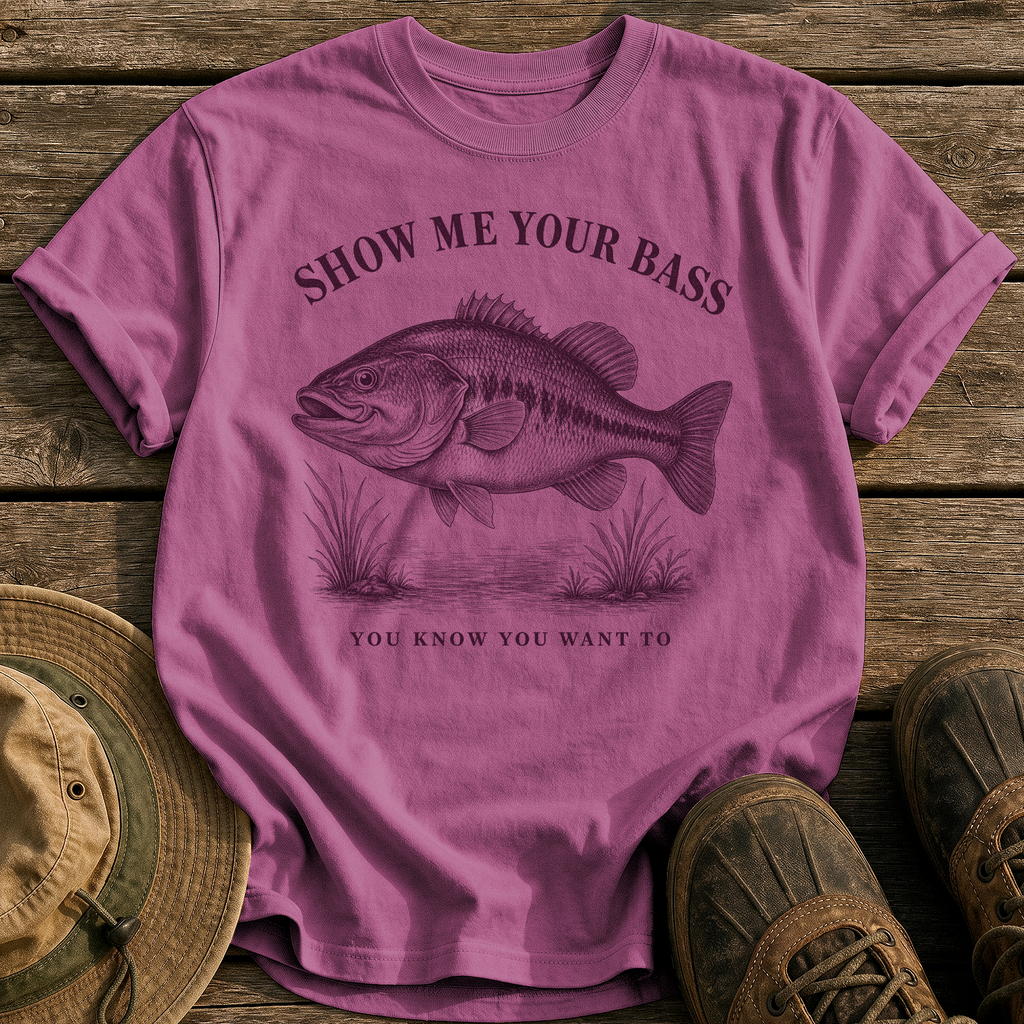 Show Me Your Bass tee - Berry - front