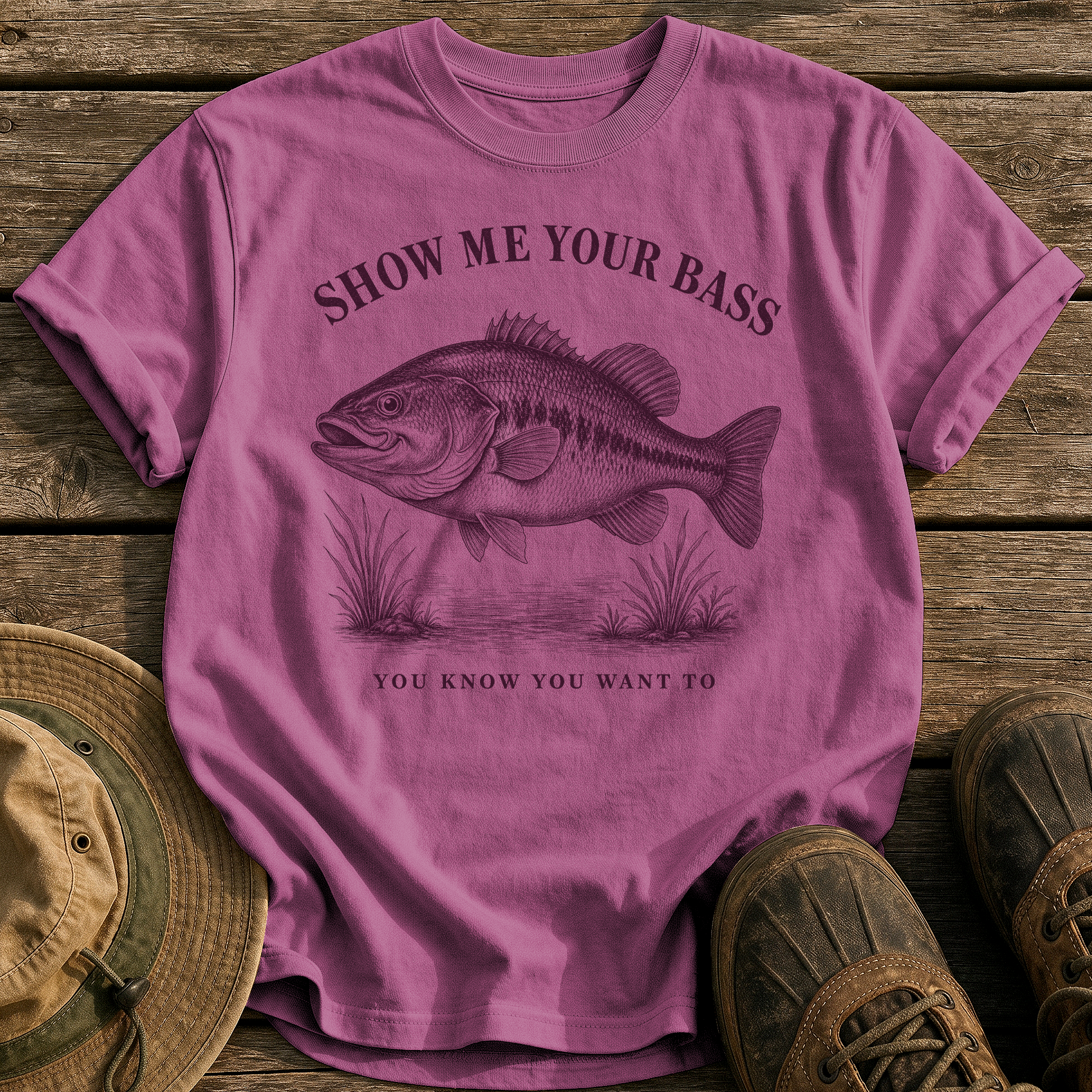 Show Me Your Bass tee - Berry - front