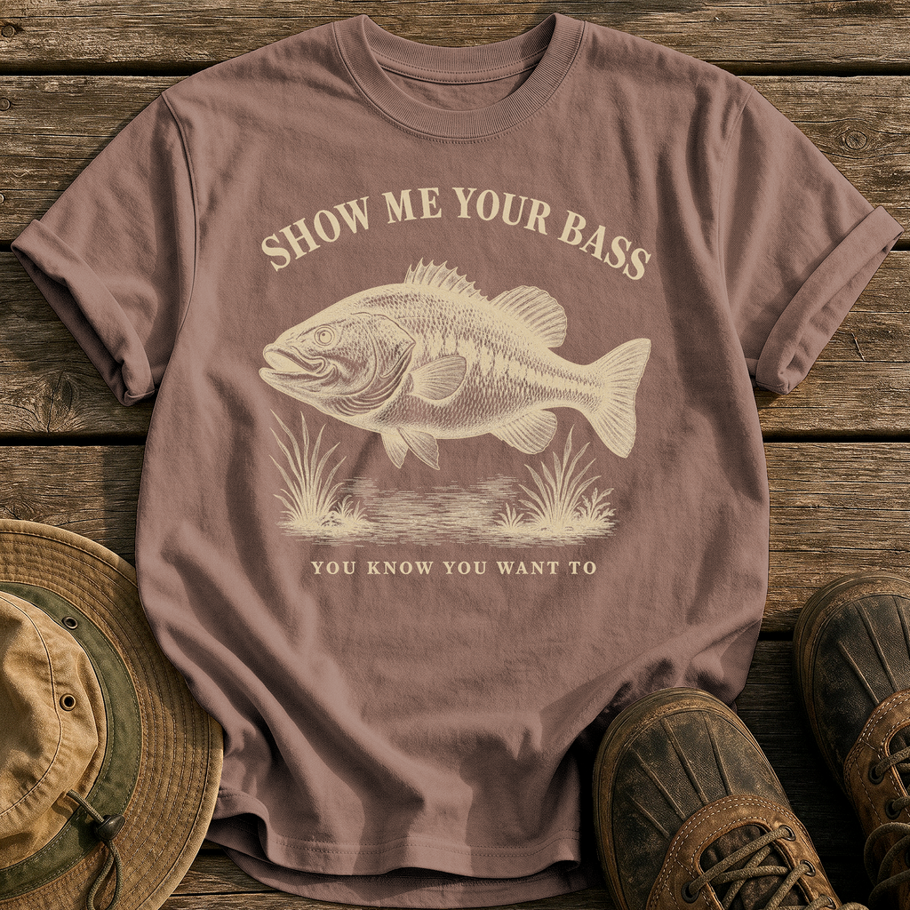 Show Me Your Bass tee - Espresso - front