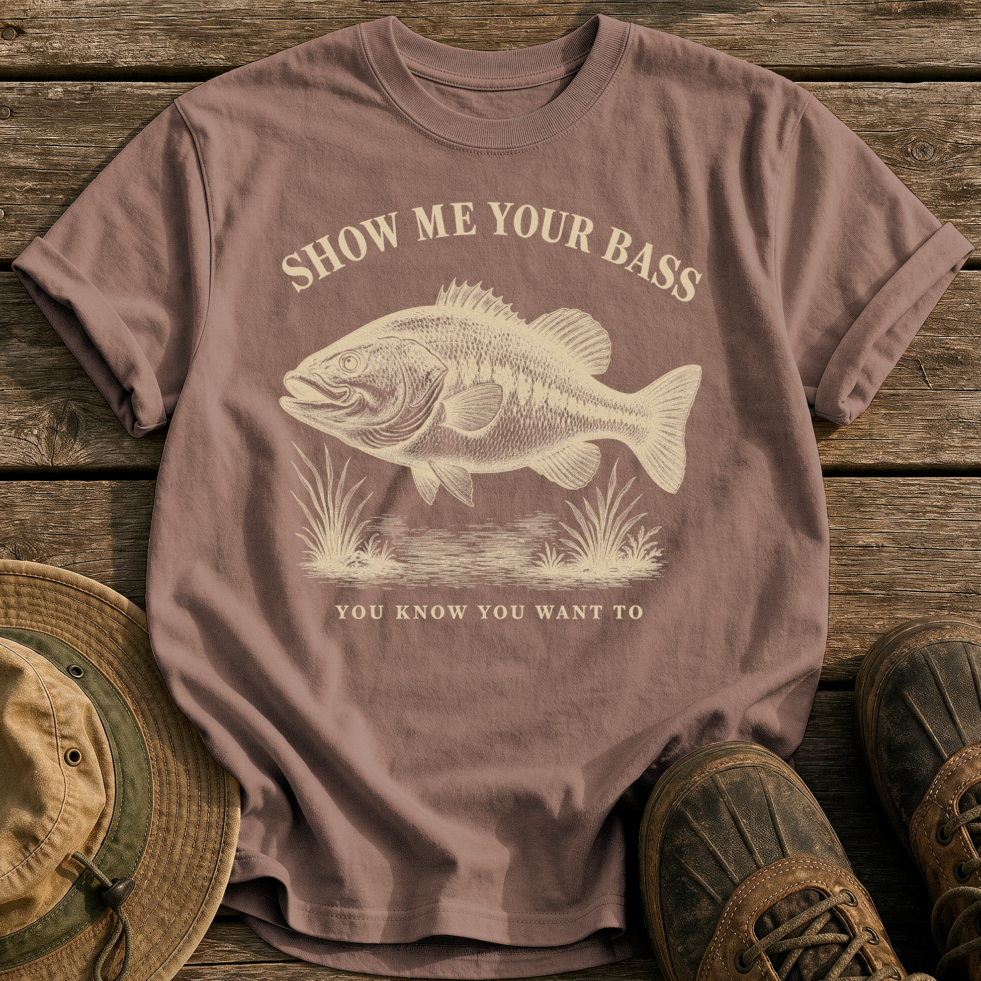 Show Me Your Bass tee - Espresso - front