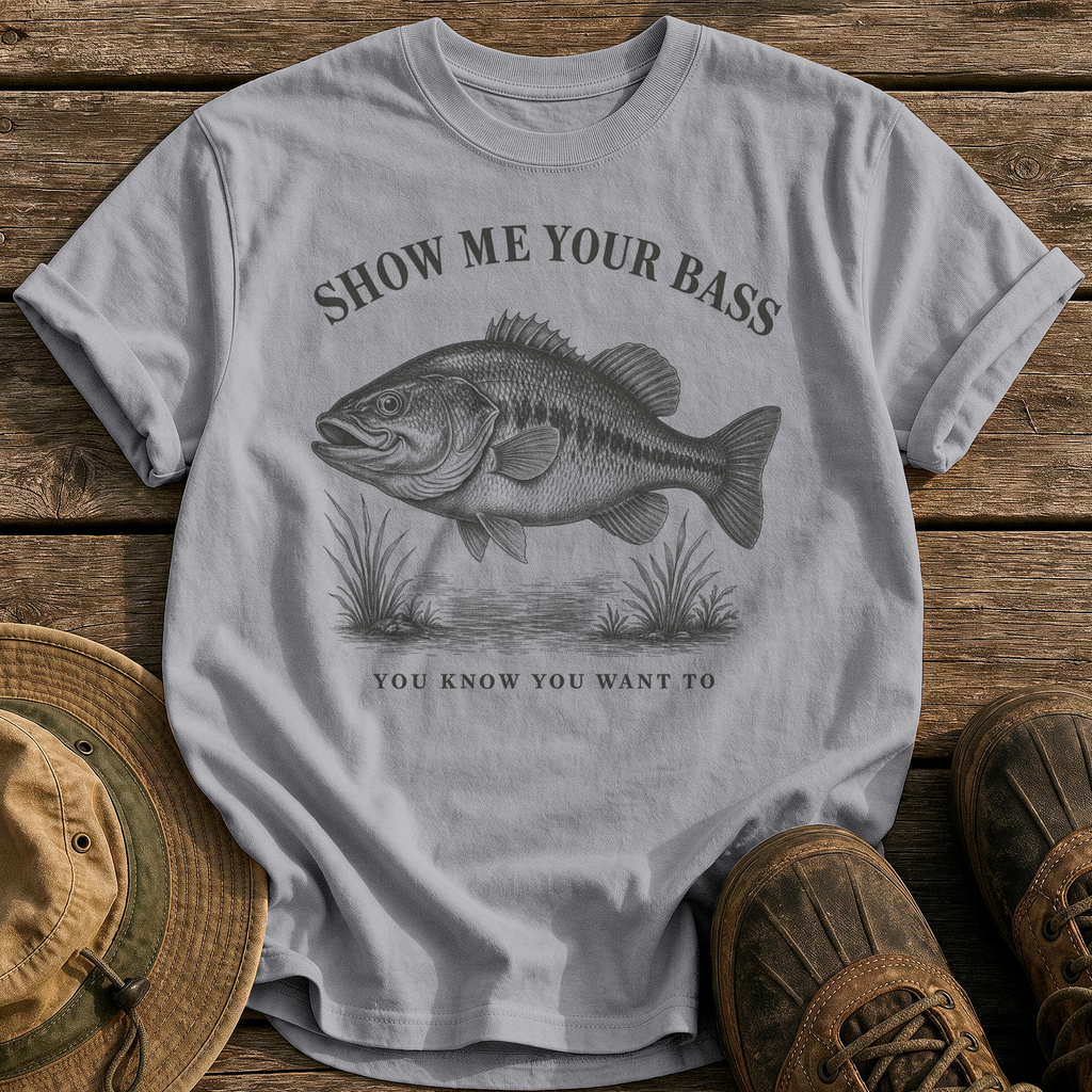 Show Me Your Bass tee - Grey - front