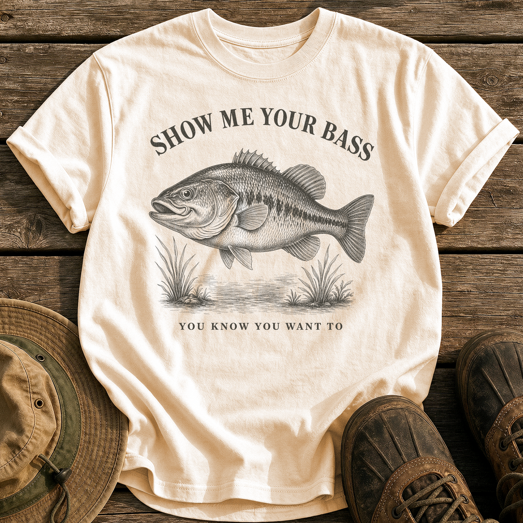 Show Me Your Bass tee - Ivory - front