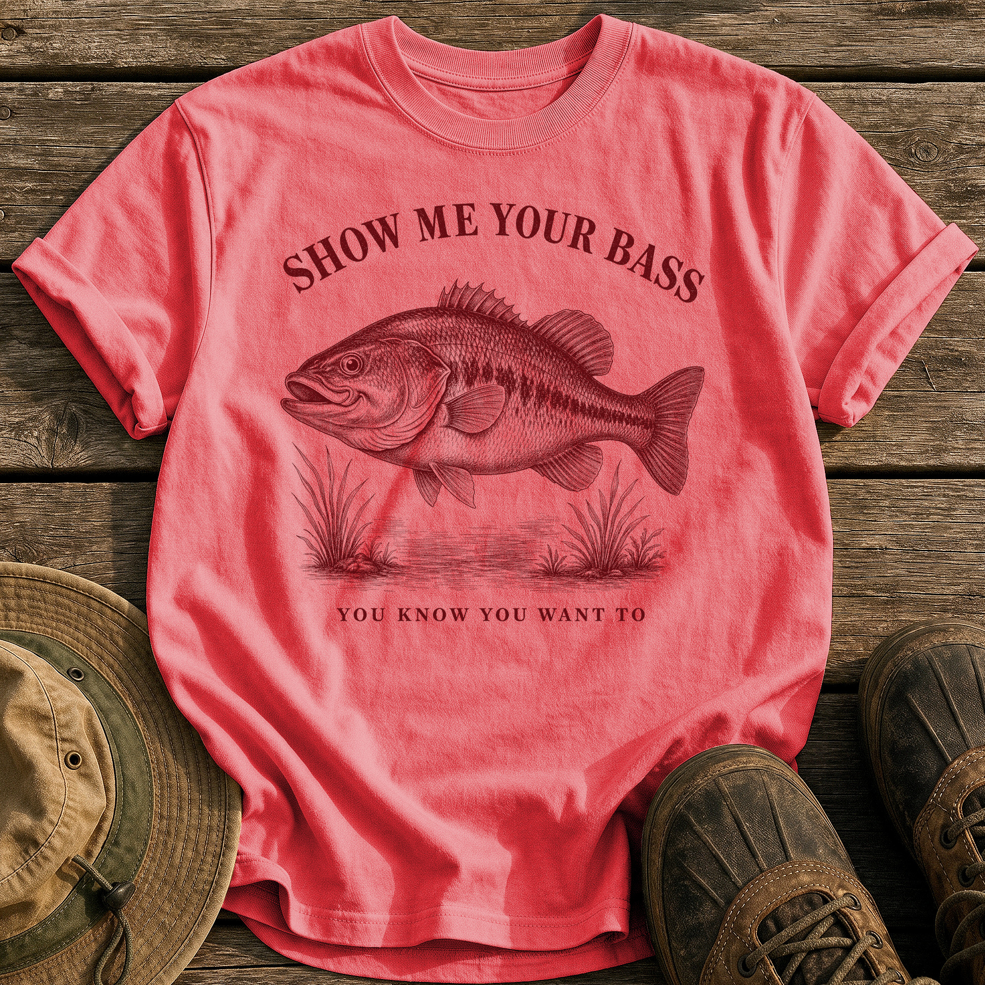 Show Me Your Bass tee - Watermelon - front