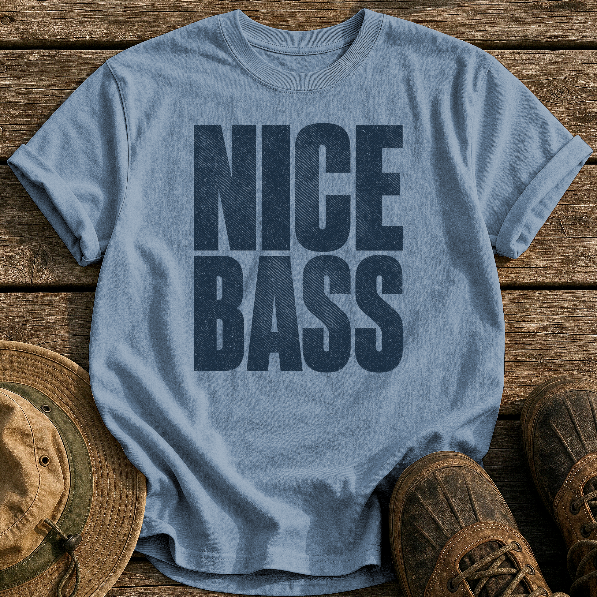 Nice Bass tee - Blue Jean - front