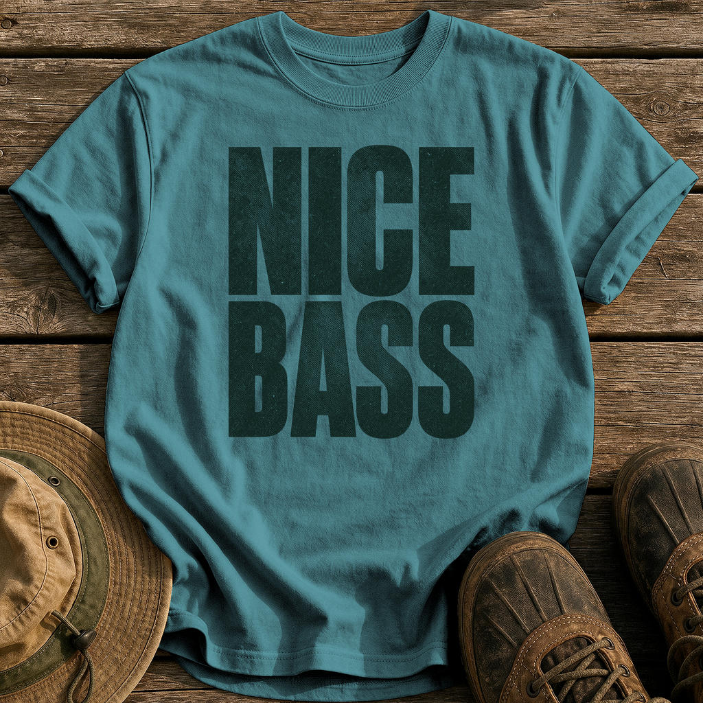 Nice Bass tee - Blue Spruce - front