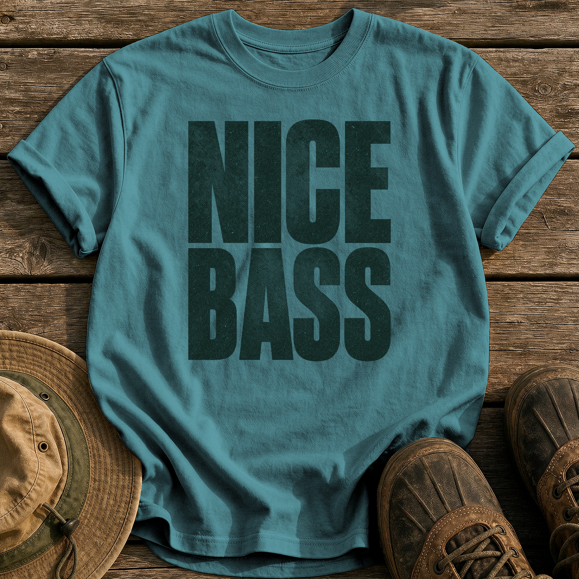 Nice Bass tee - Blue Spruce - front