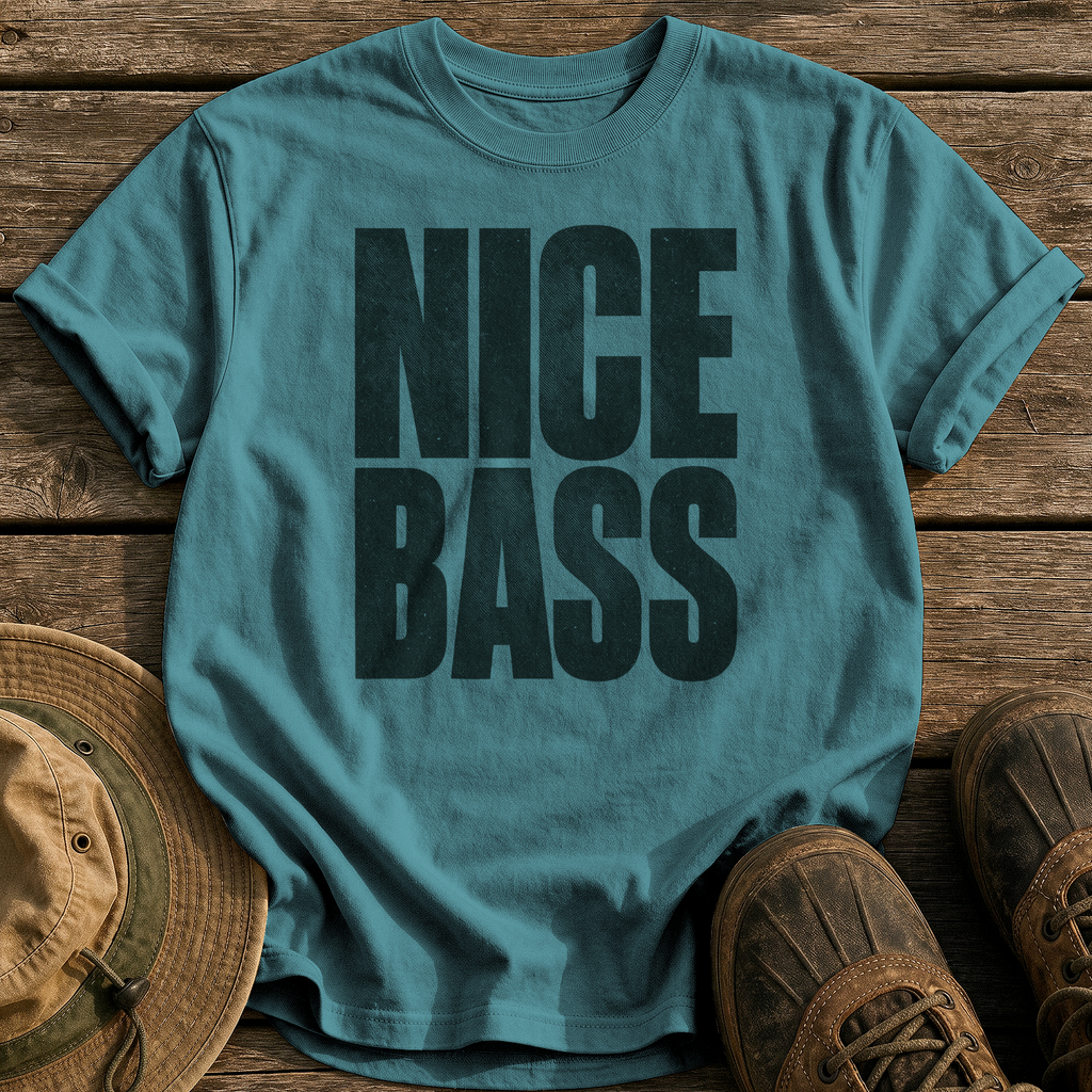 Nice Bass tee - Blue Spruce - front