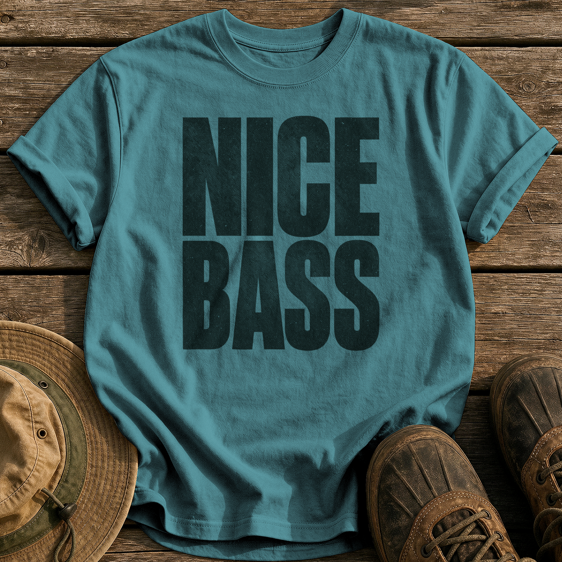 Nice Bass tee - Blue Spruce - front