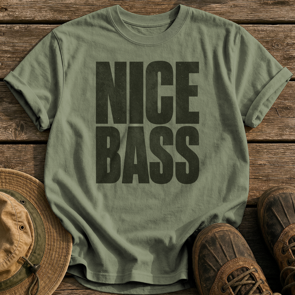 Nice Bass tee - Sage - front