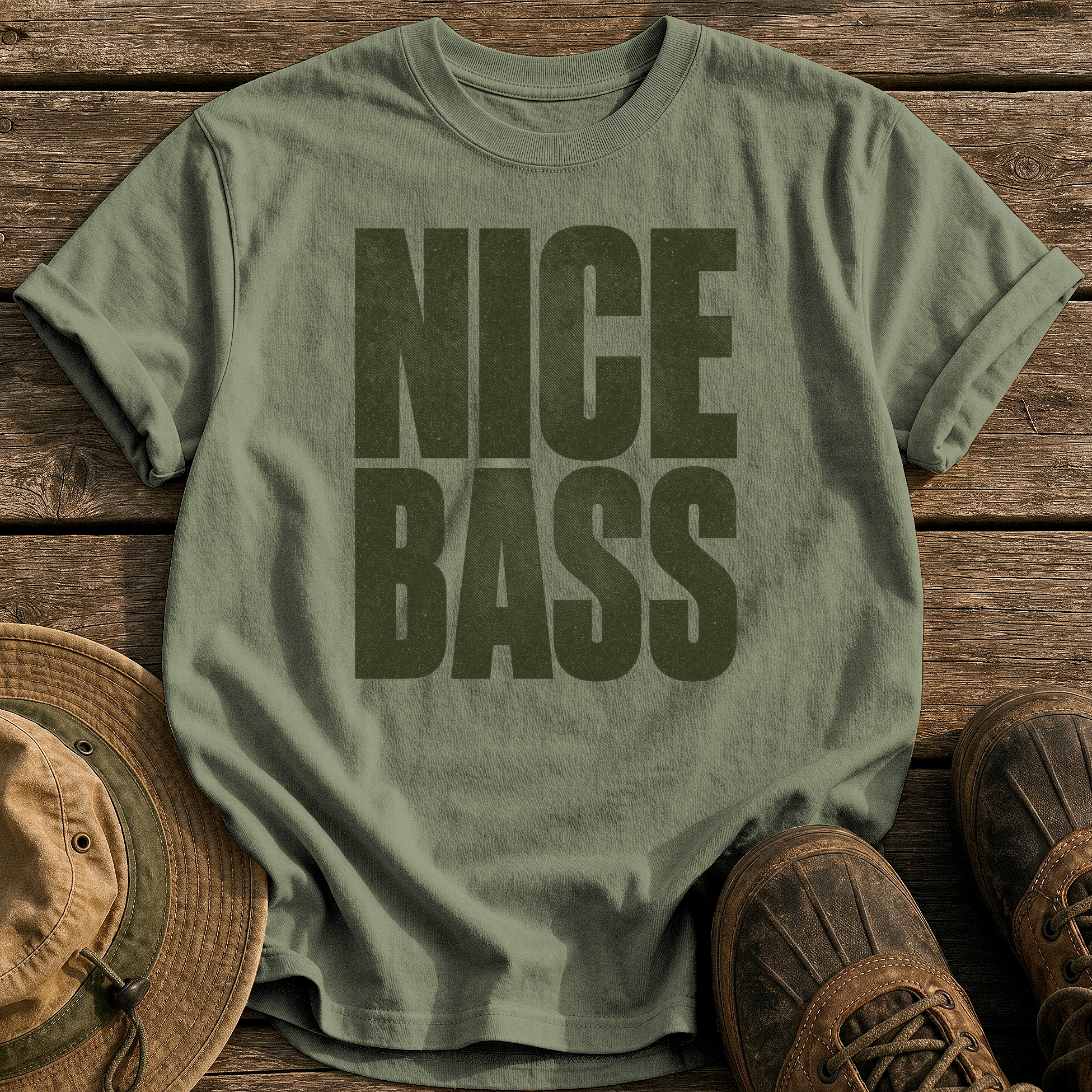 Nice Bass tee - Sage - front