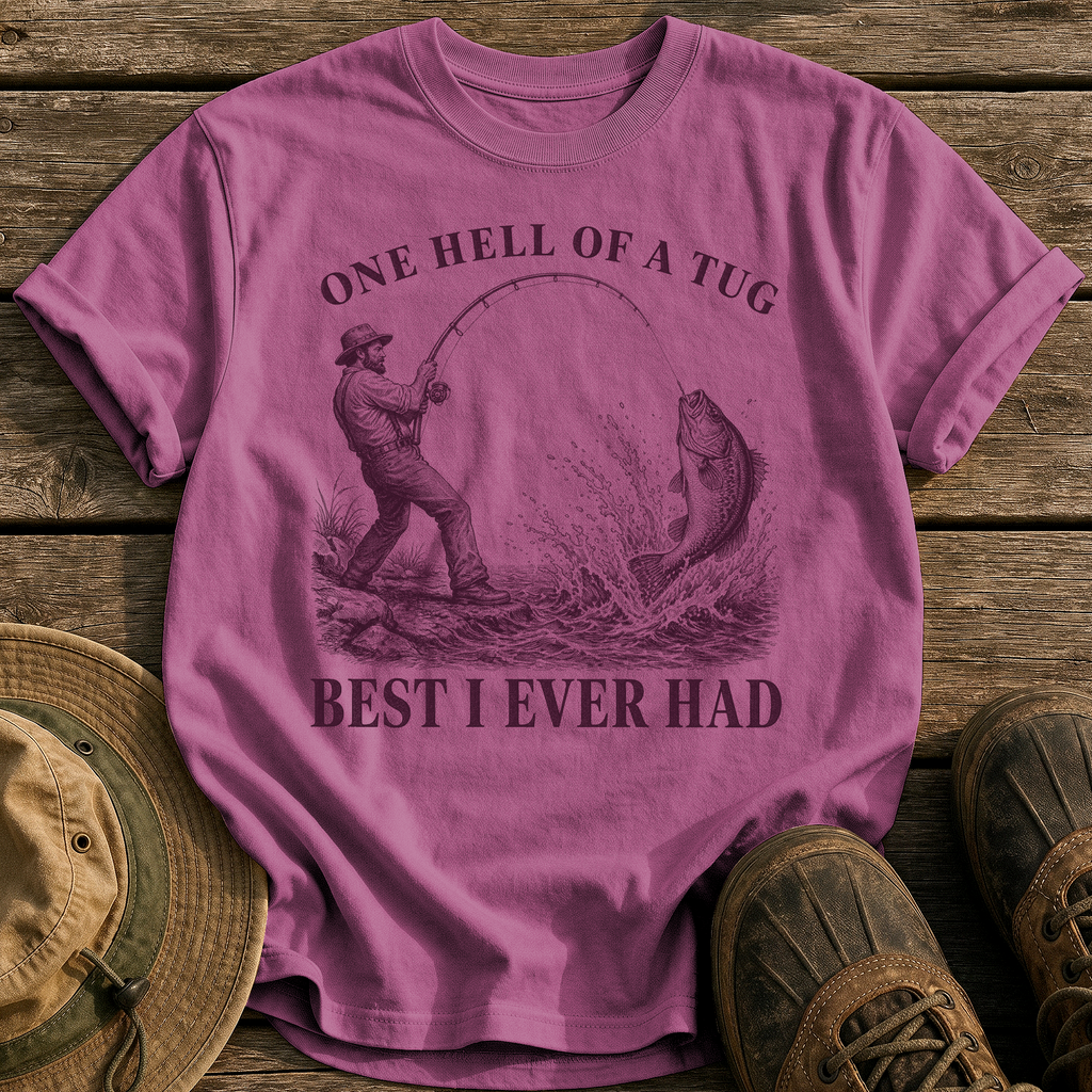 One Hell of a Tug tee - Berry - front