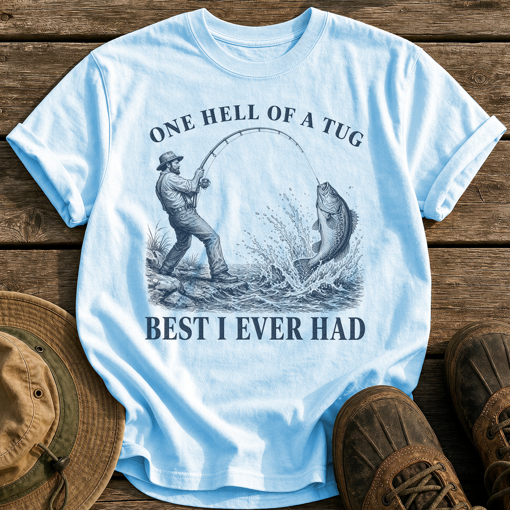 One Hell of a Tug tee - Chambray - front