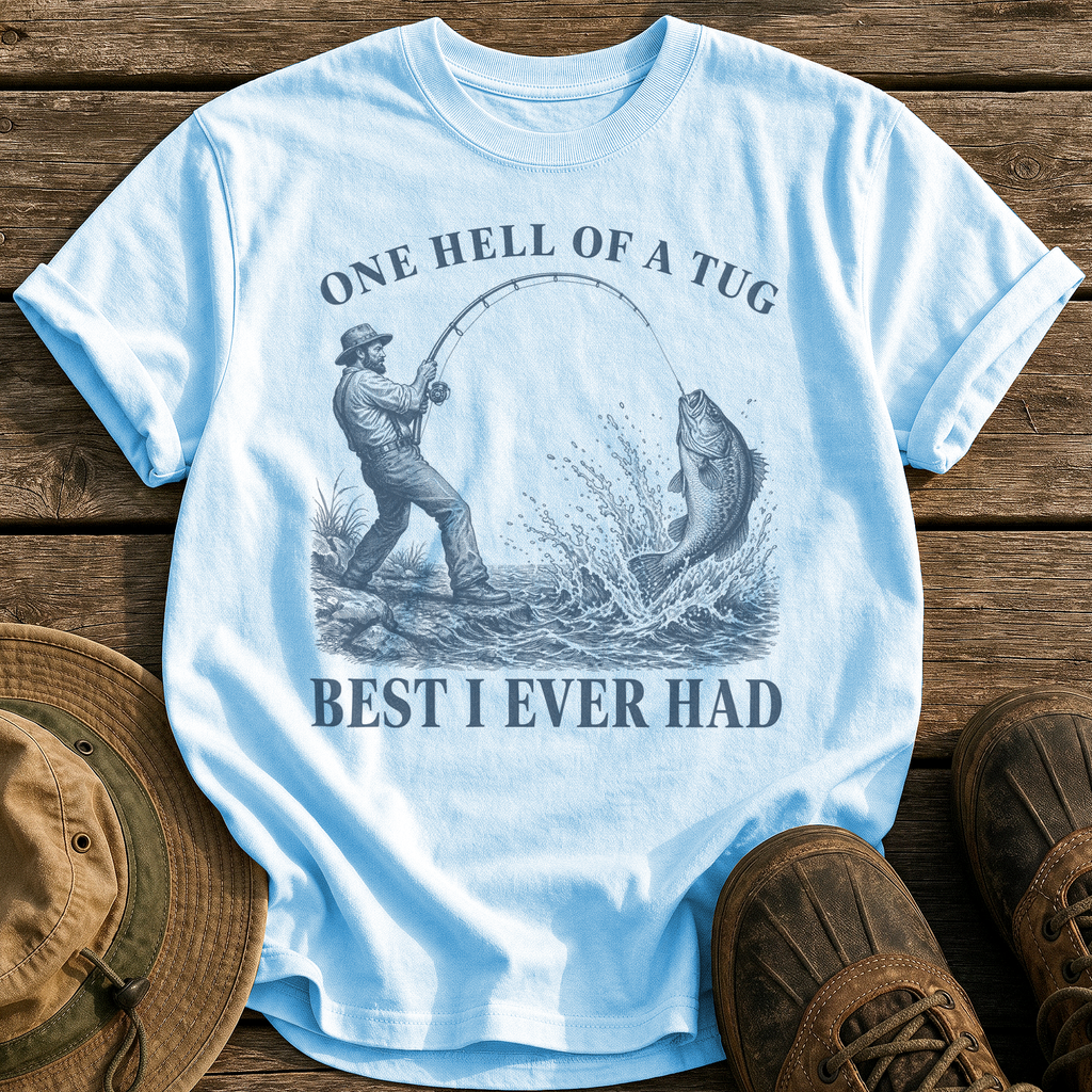 One Hell of a Tug tee - Chambray - front