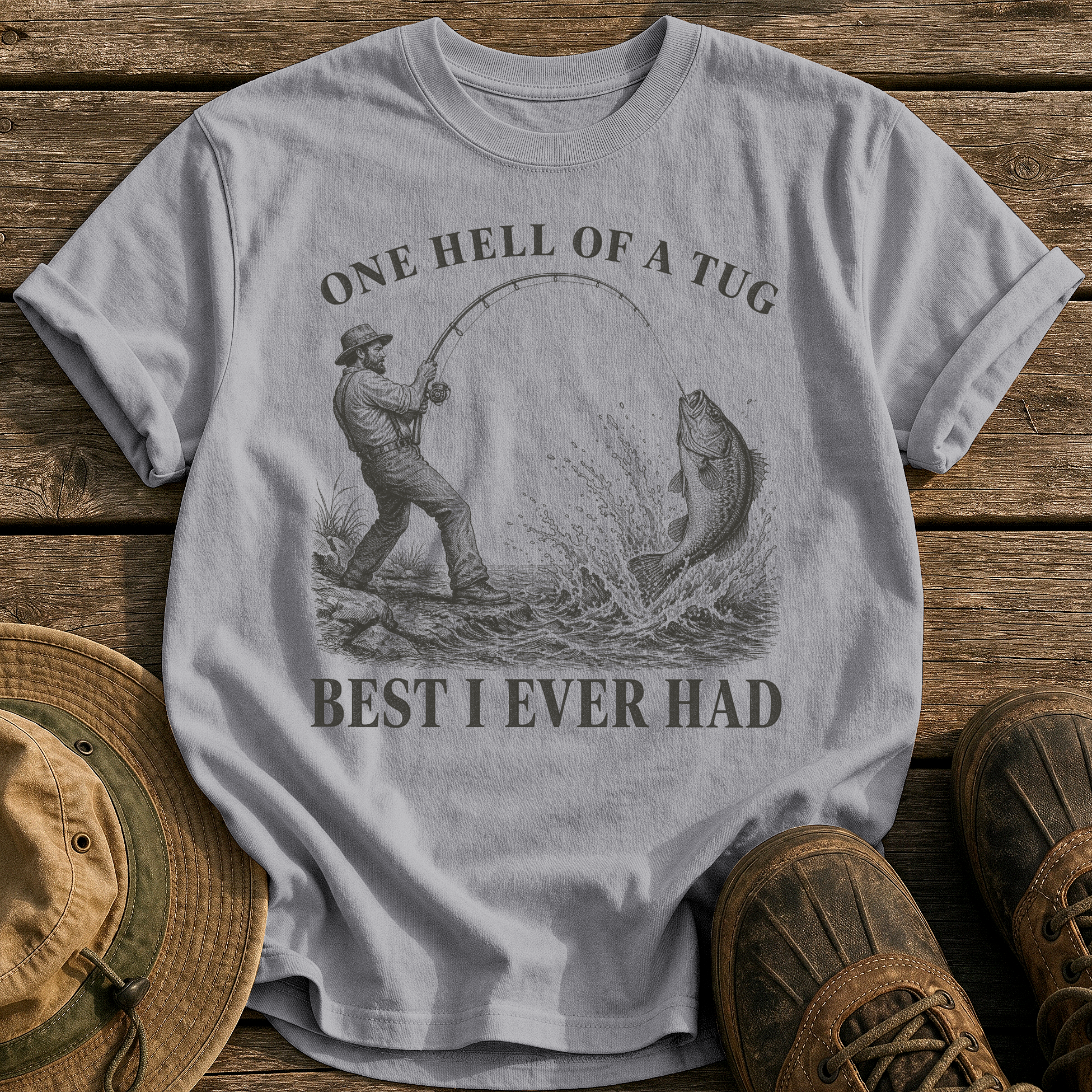 One Hell of a Tug tee - Grey - front