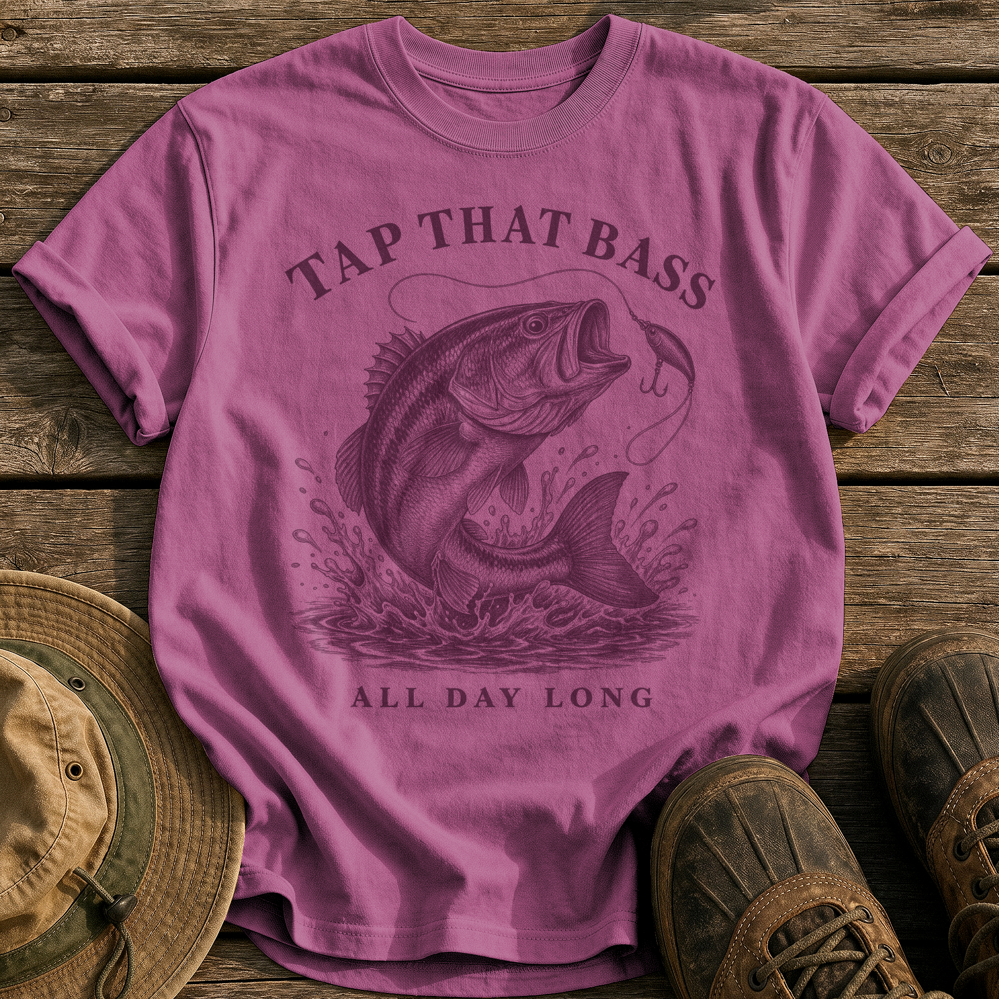 Tap That Bass tee - Berry - front