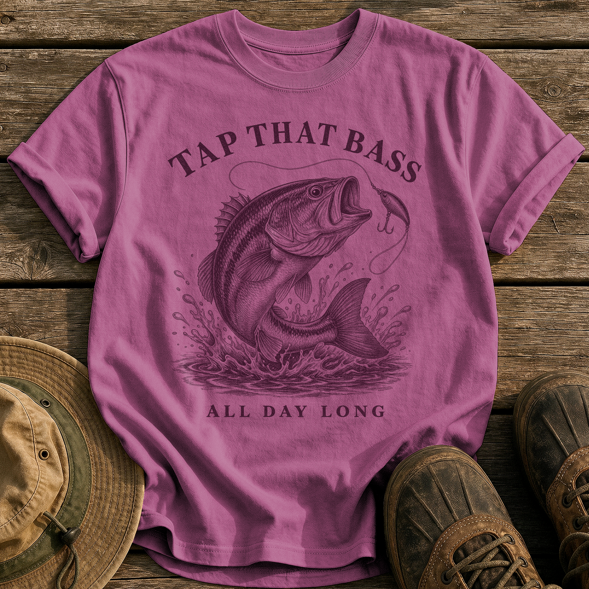 Tap That Bass tee - Berry - front