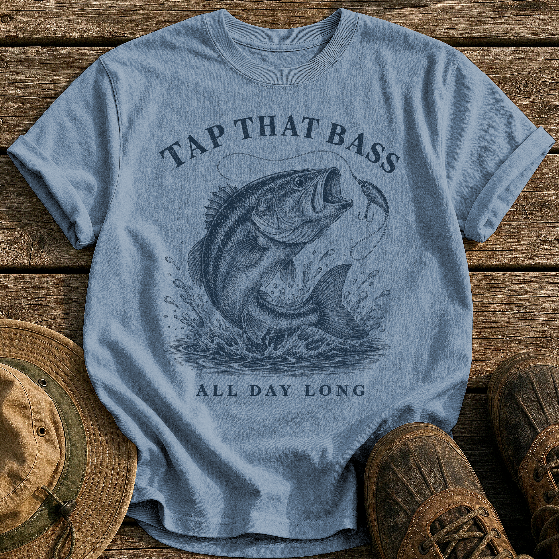 Tap That Bass tee - Blue Jean - front