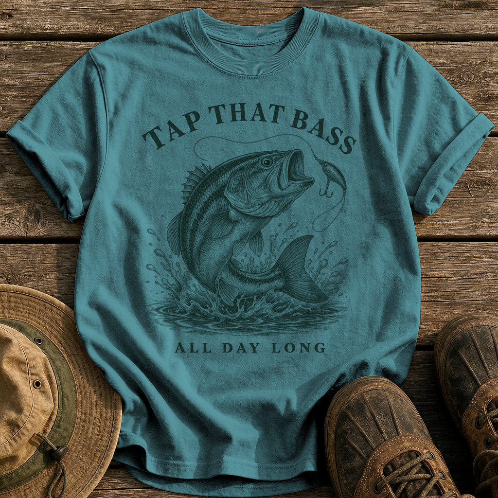 Tap That Bass tee - Blue Spruce - front