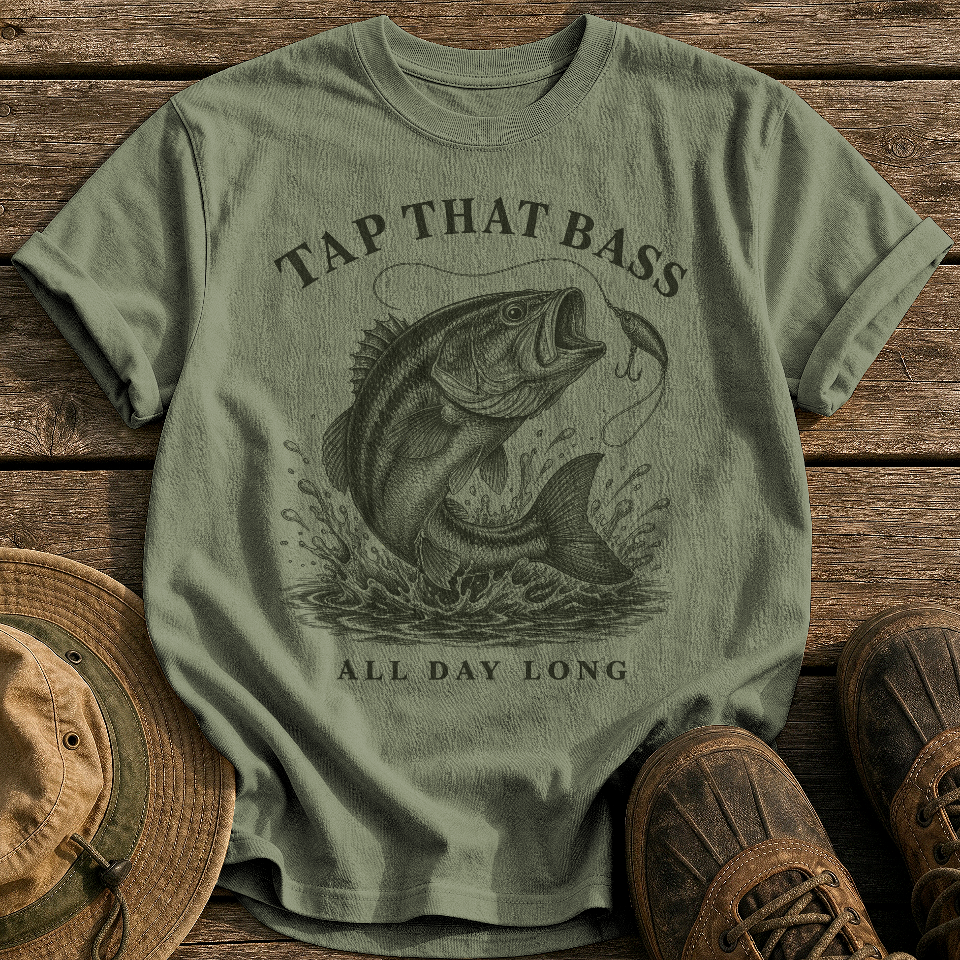 Tap That Bass tee - Sage - front