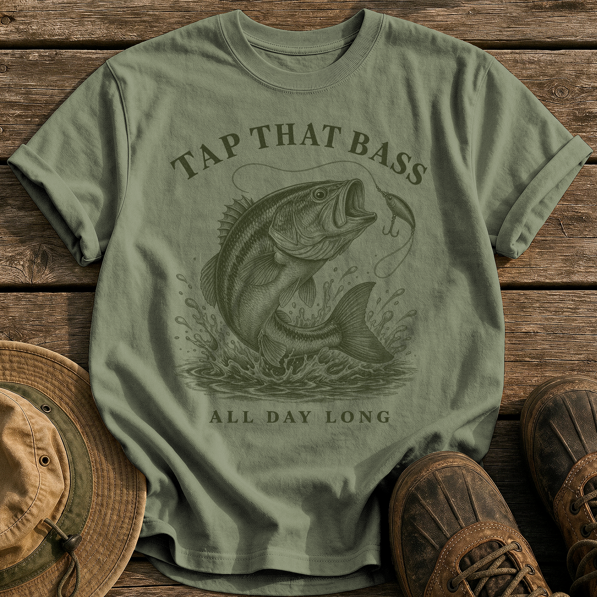 Tap That Bass tee - Sage - front