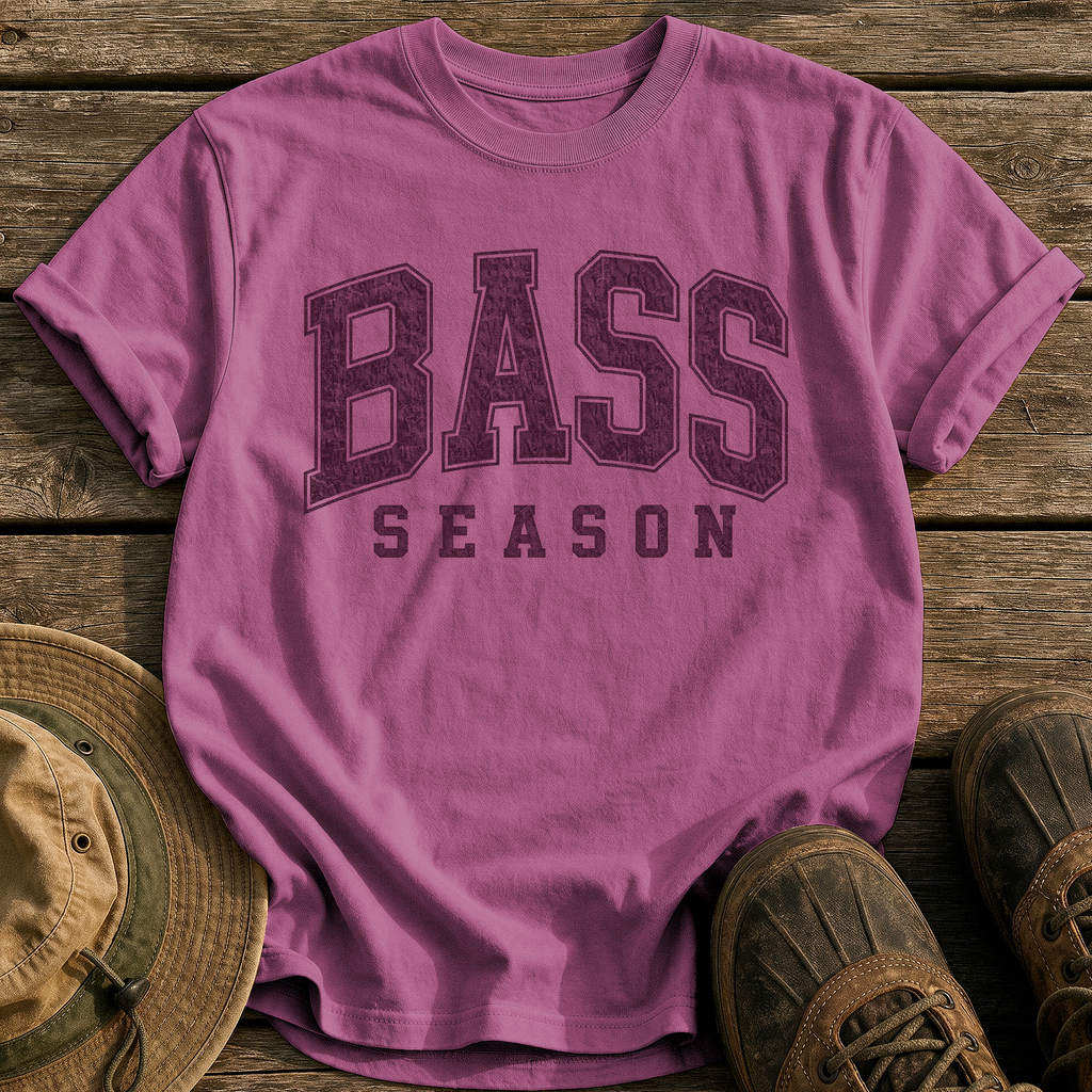 Bass Season tee - Berry - front