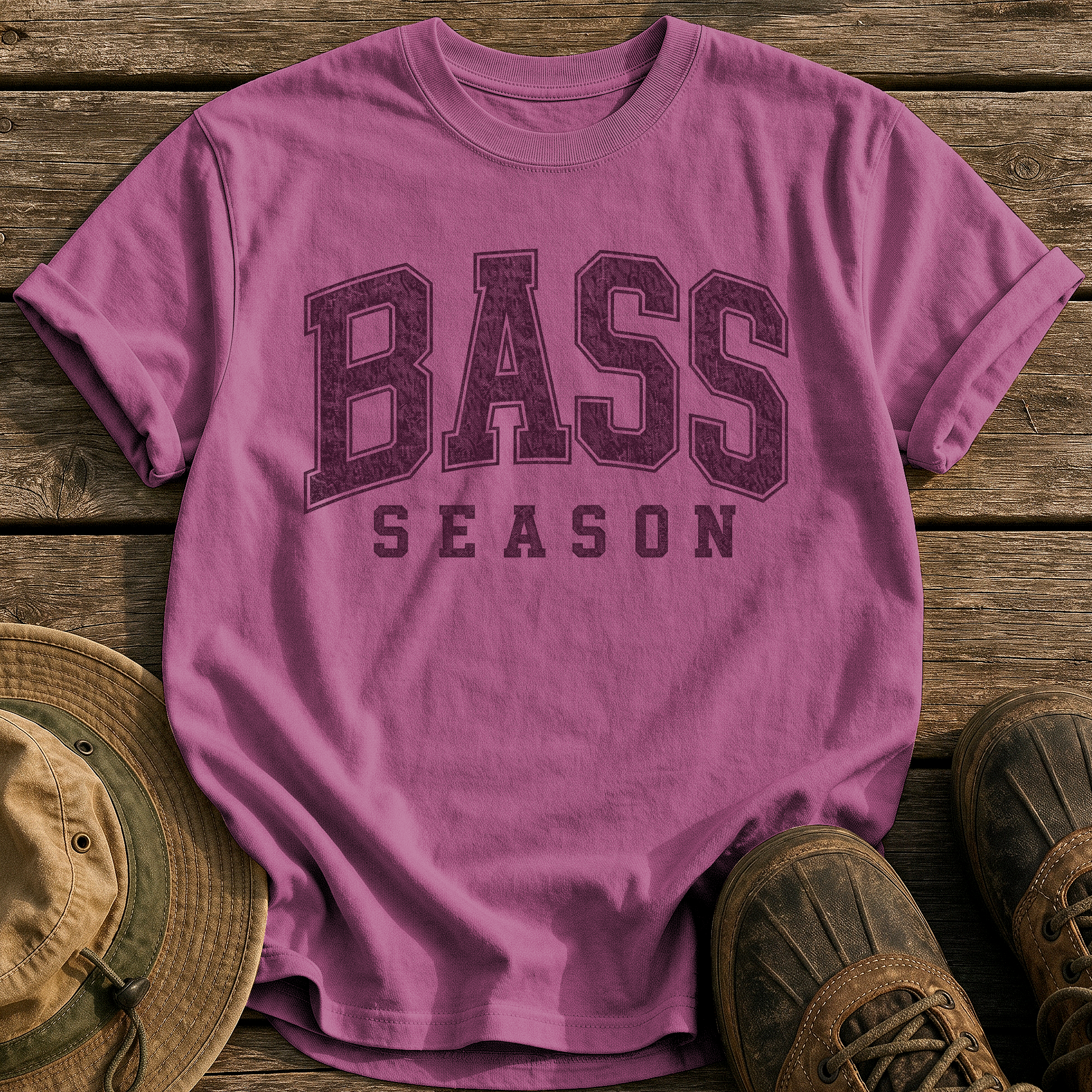 Bass Season tee - Berry - front