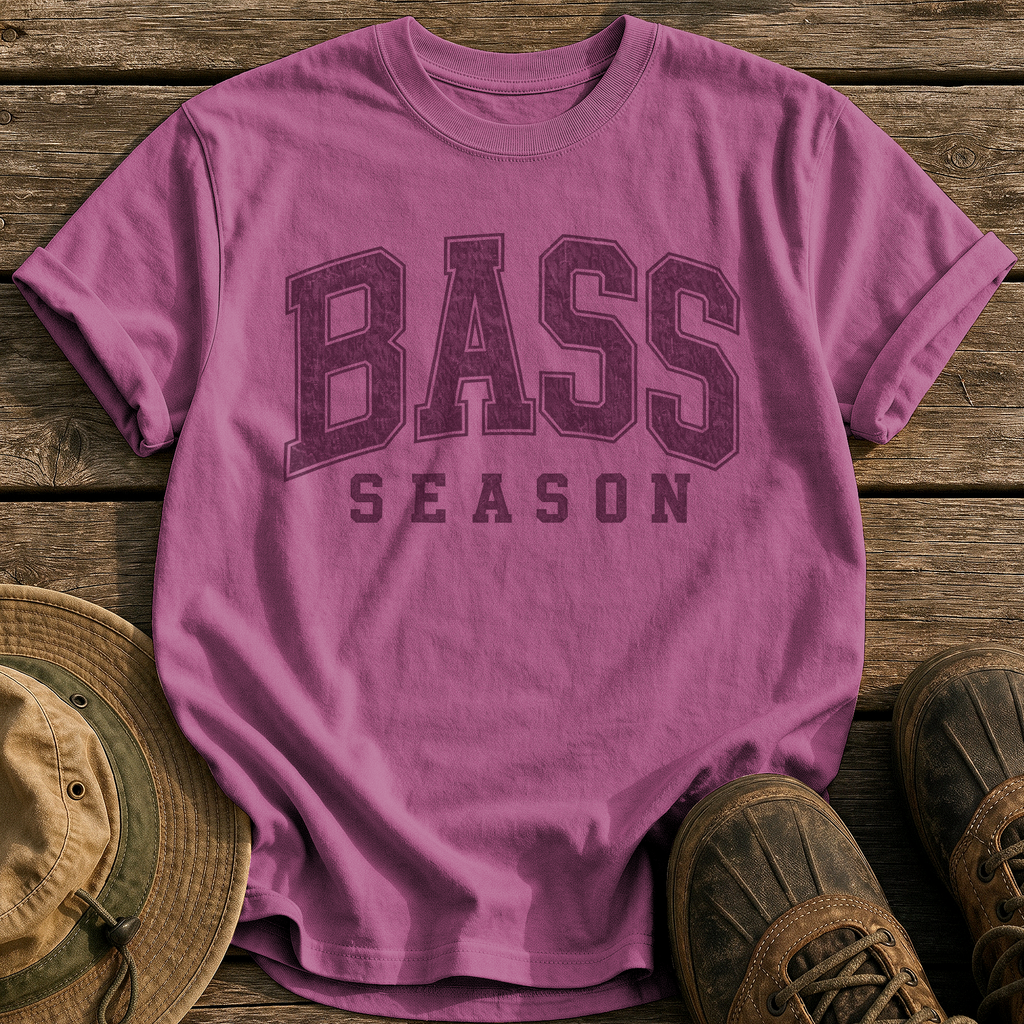 Bass Season tee - Berry - front