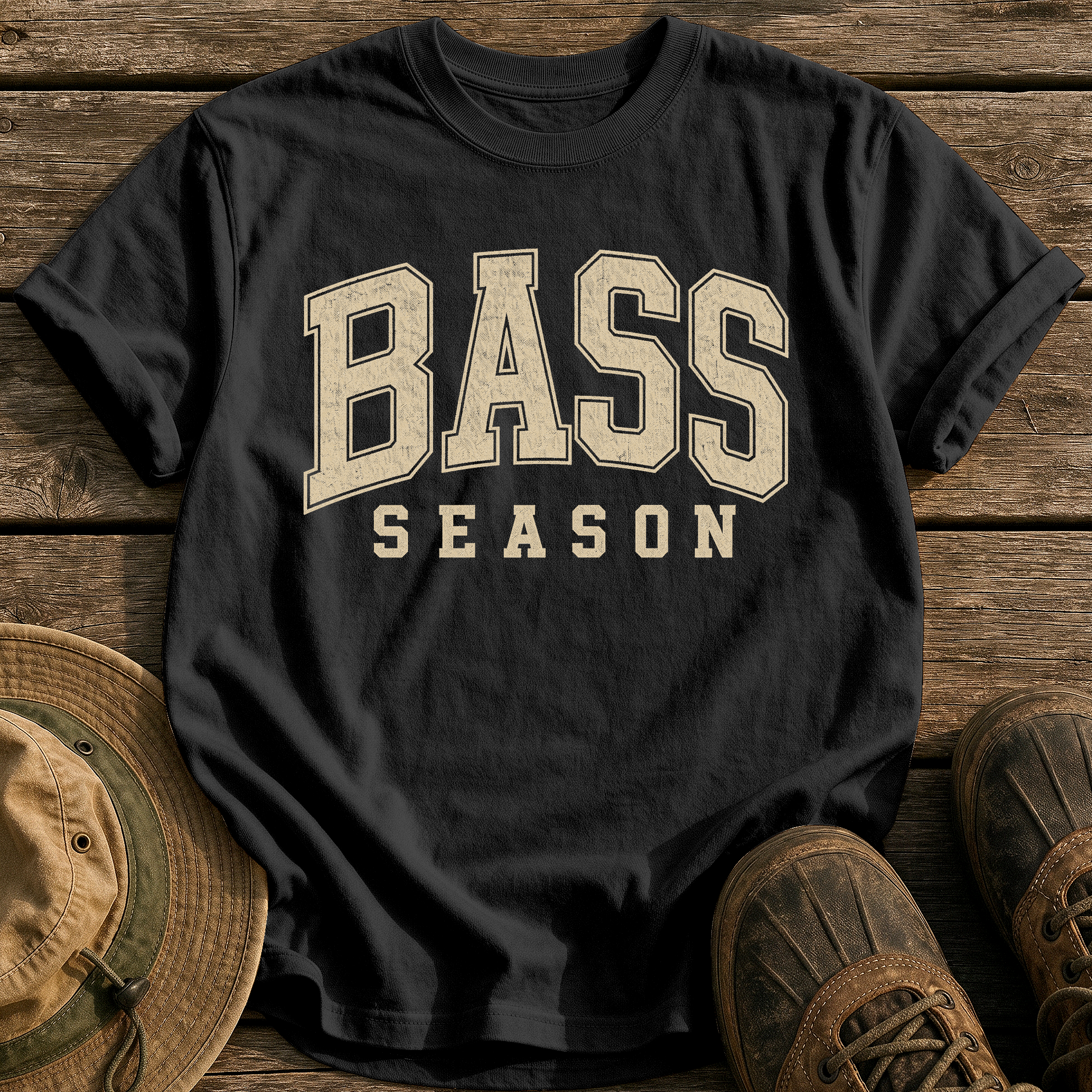 Bass Season tee - Black - front