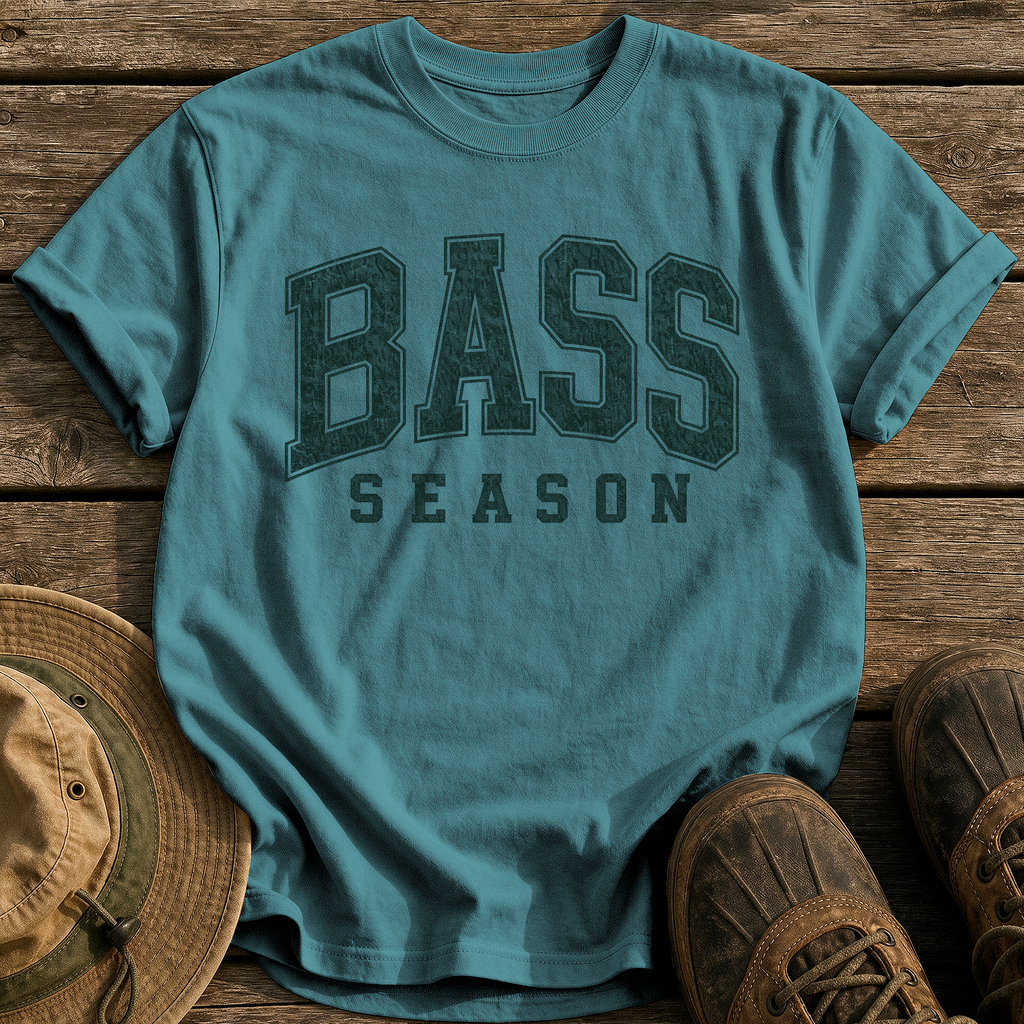 Bass Season tee - Blue Spruce - front