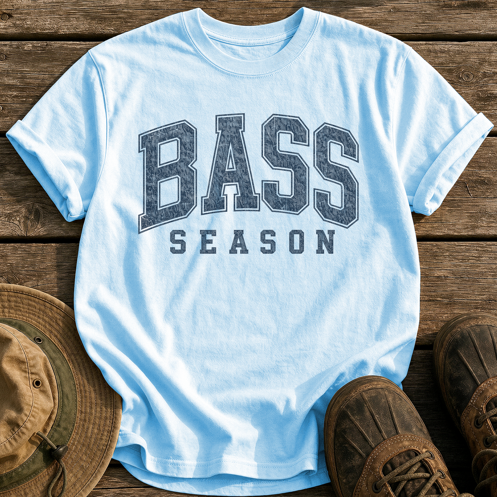 Bass Season tee - Chambray - front