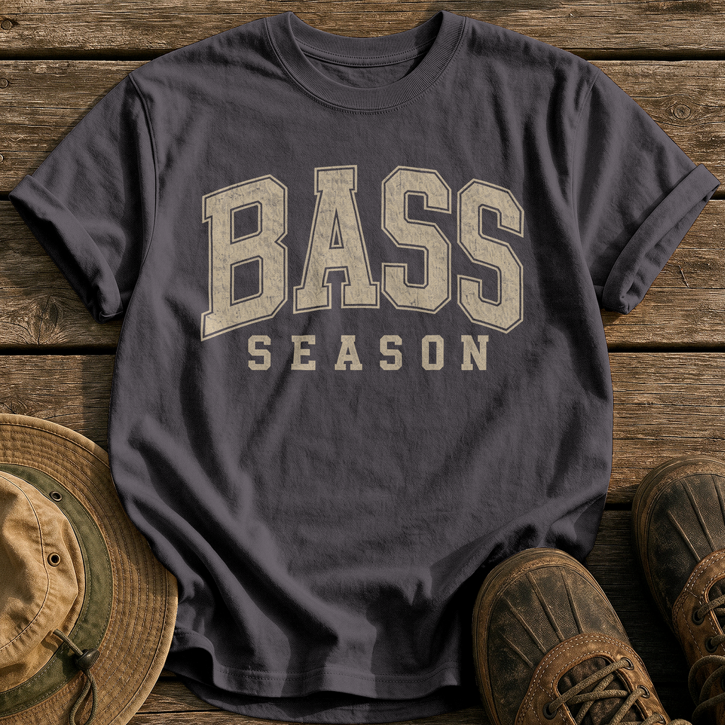 Bass Season tee - Graphite - front