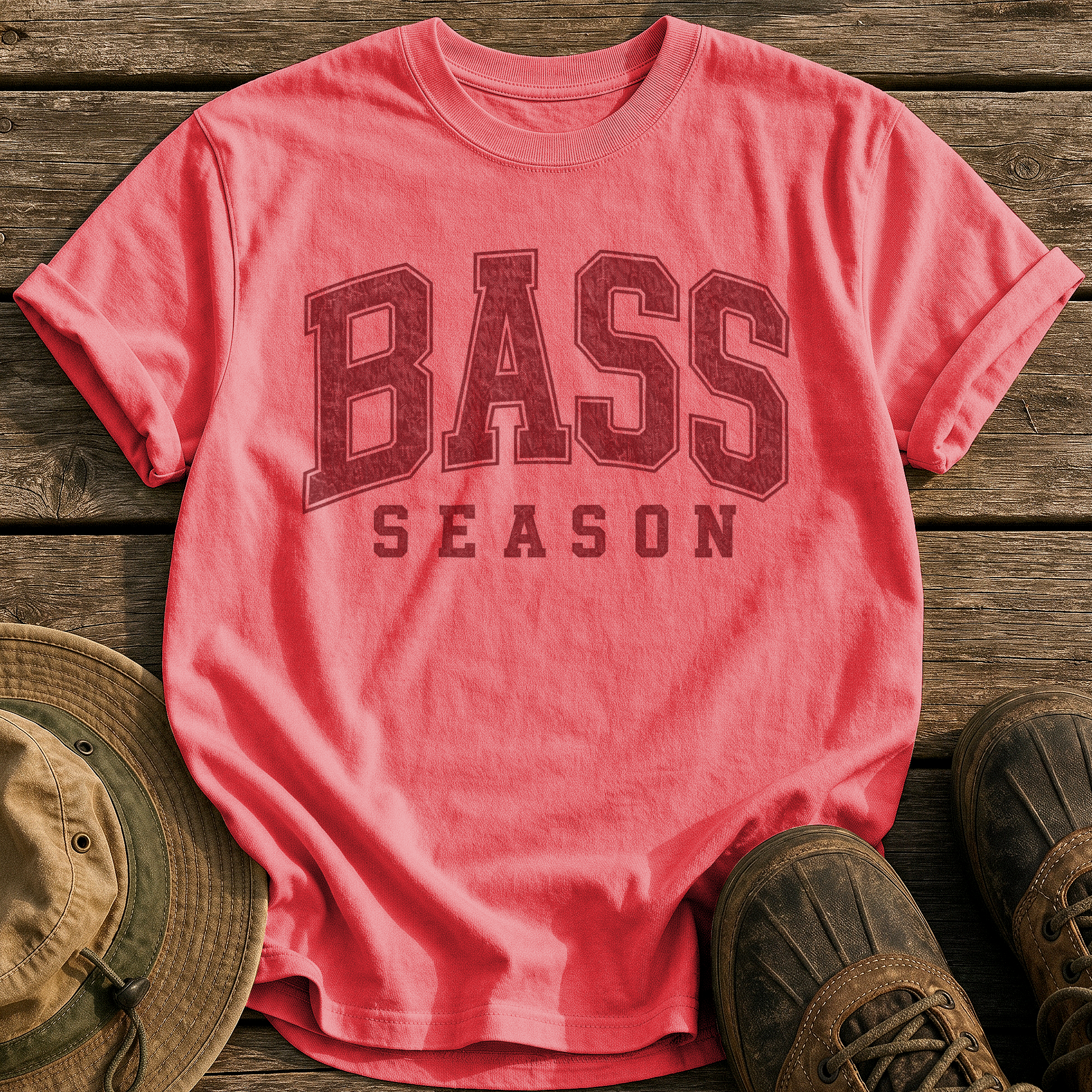 Bass Season tee - Watermelon - front