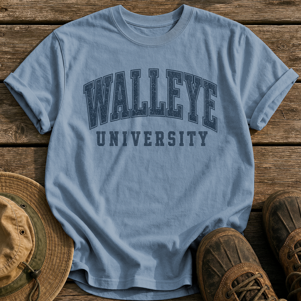 Walleye University tee - Blue Jean - front