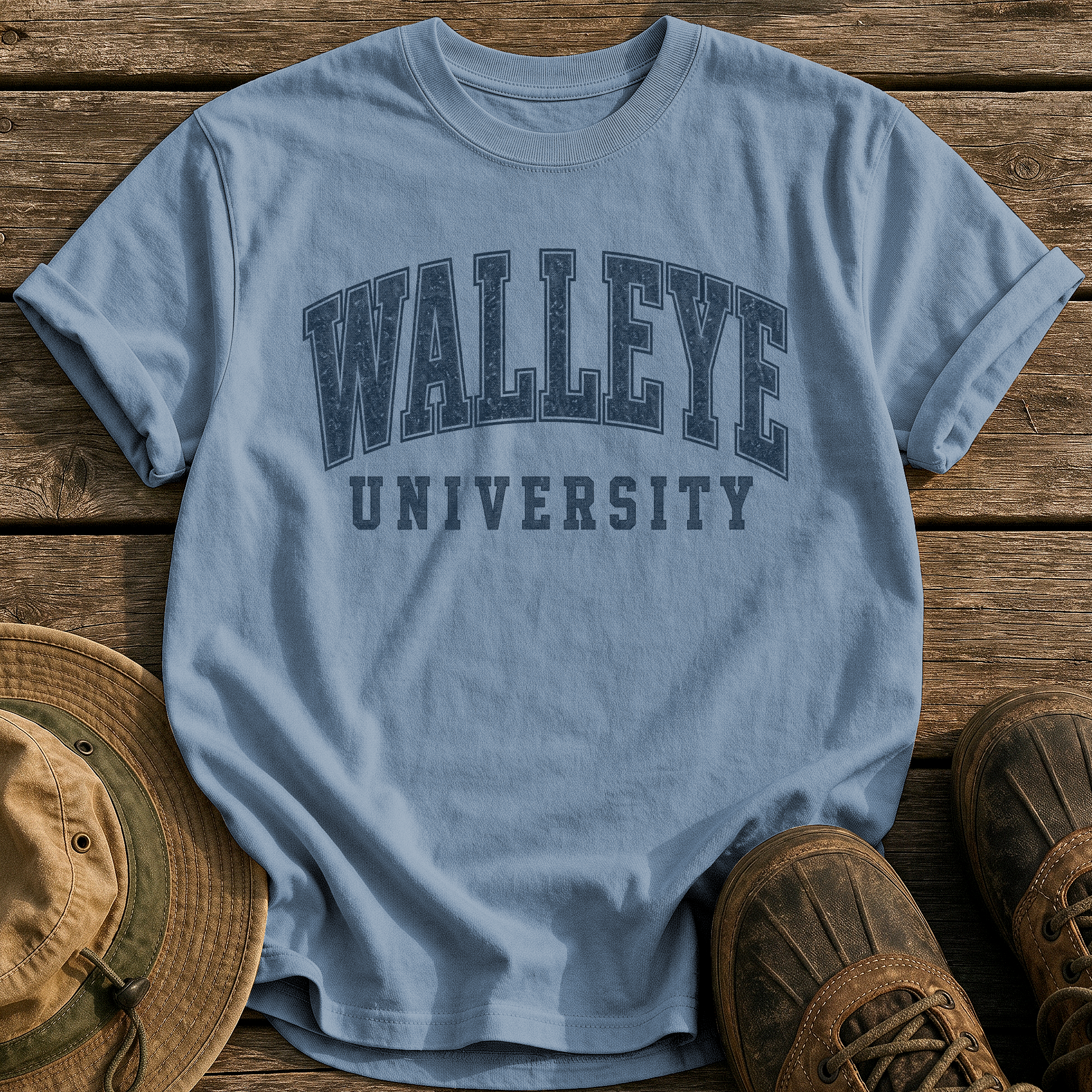 Walleye University tee - Blue Jean - front