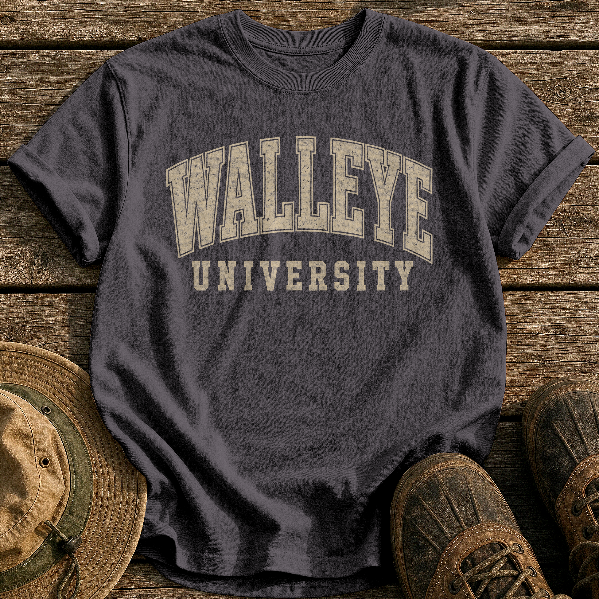 Walleye University tee - Graphite - front