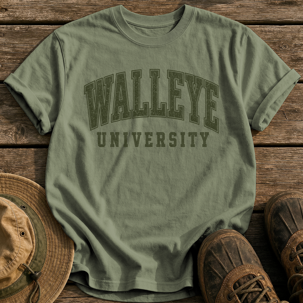 Walleye University tee - Sage - front