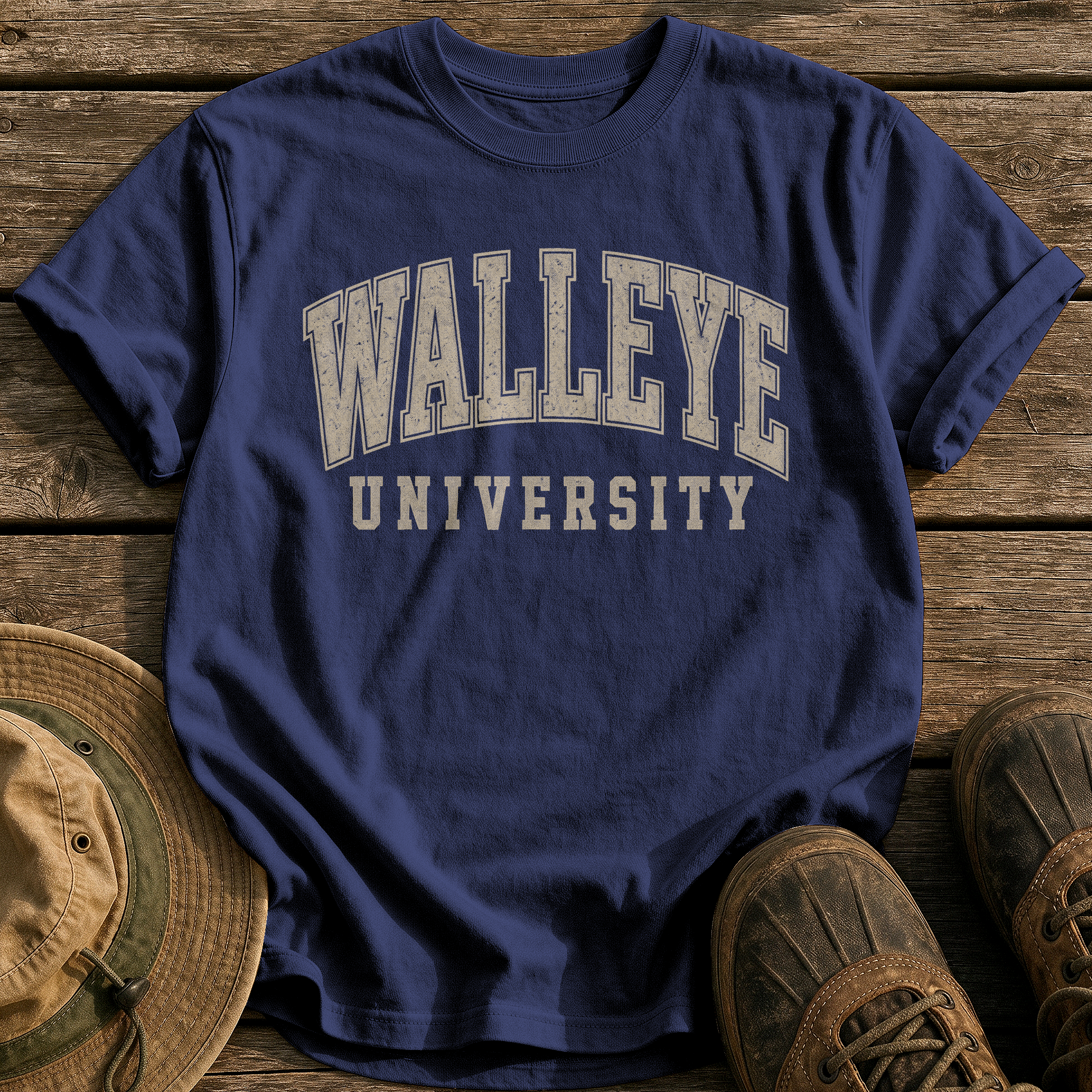 Walleye University tee - True Navy - front