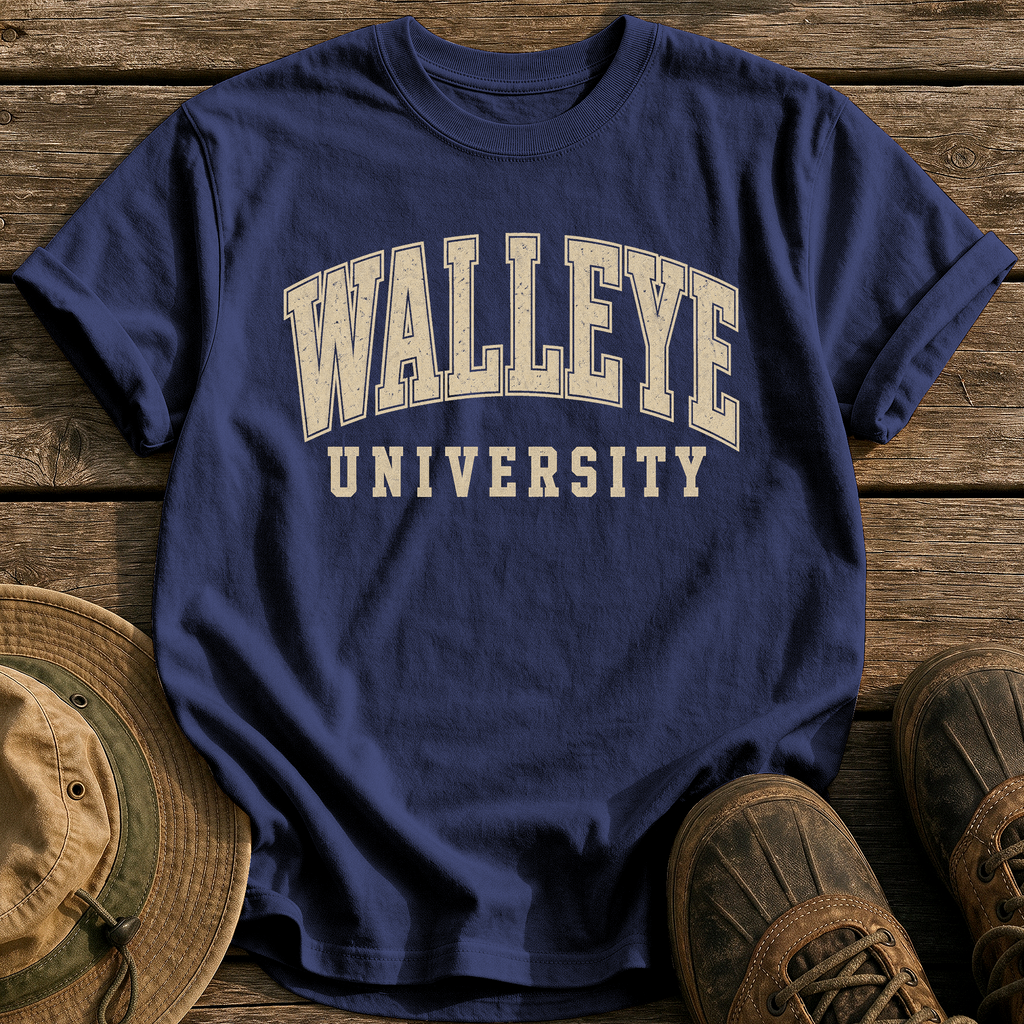 Walleye University tee - True Navy - front