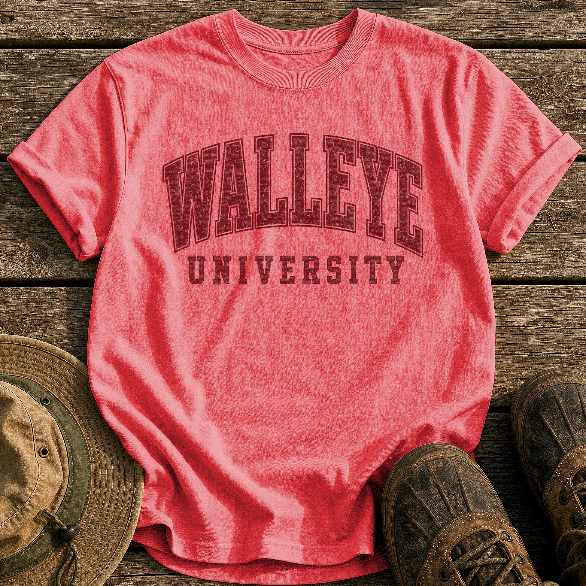 Walleye University tee - Watermelon - front