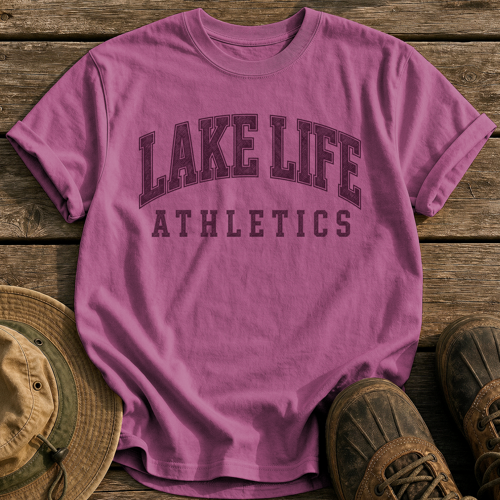 Lake Life Athletics tee - Berry - front