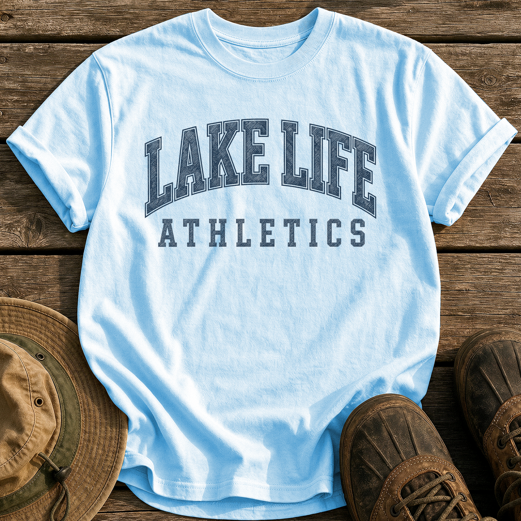 Lake Life Athletics tee - Chambray - front