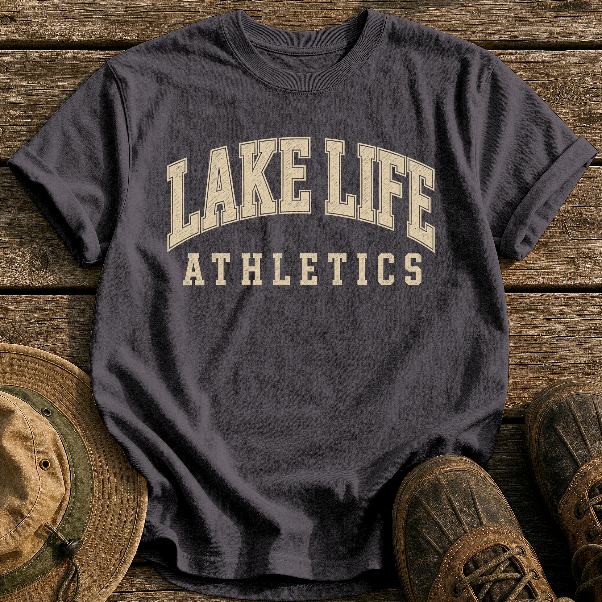 Lake Life Athletics tee - Graphite - front
