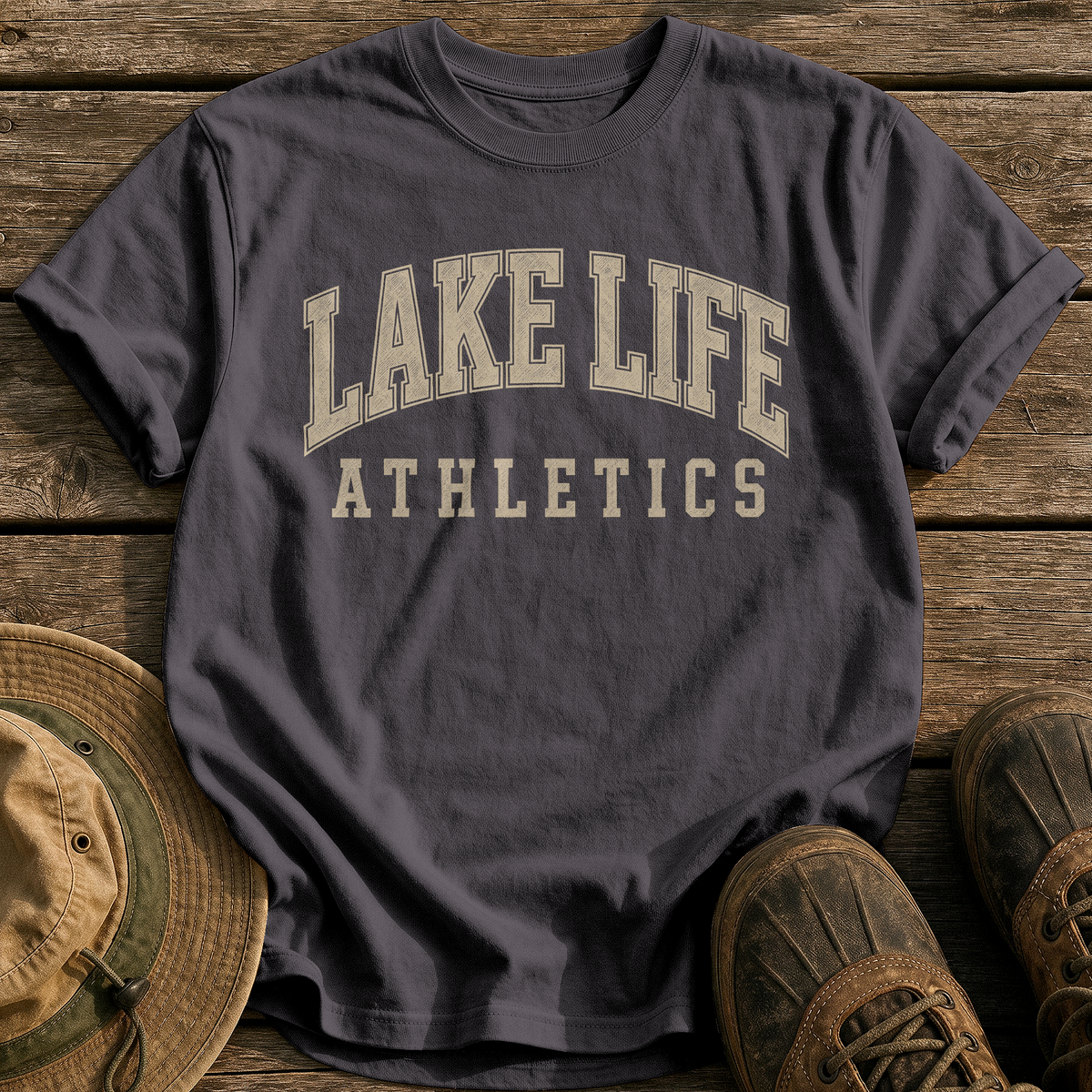Lake Life Athletics tee - Graphite - front