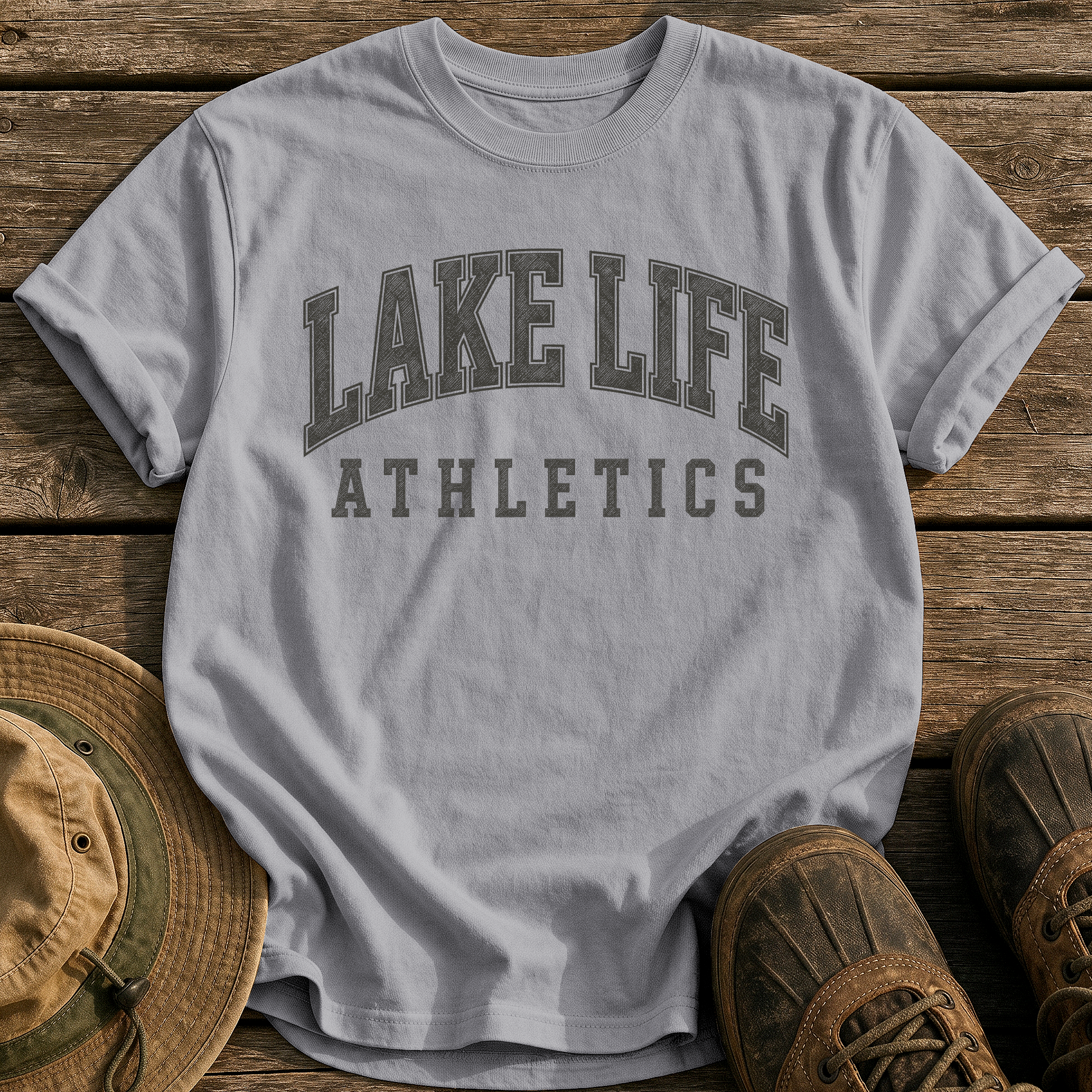 Lake Life Athletics tee - Grey - front