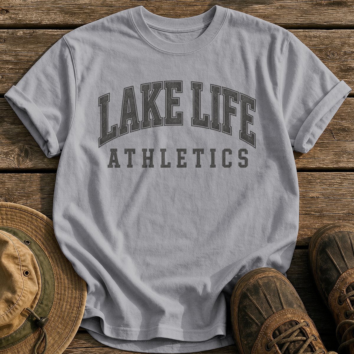 Lake Life Athletics tee - Grey - front