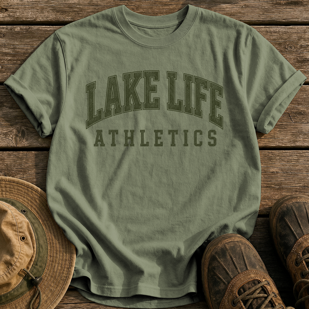 Lake Life Athletics tee - Sage - front