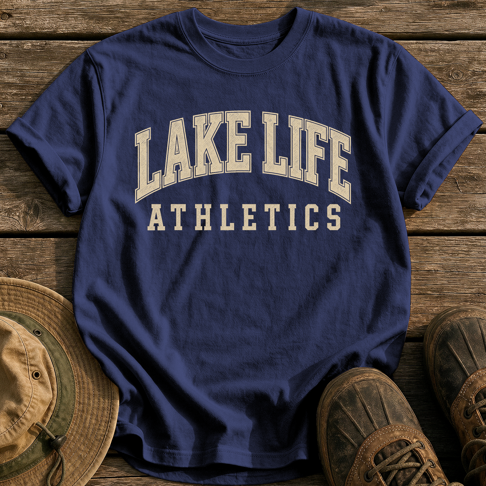 Lake Life Athletics tee - True Navy - front