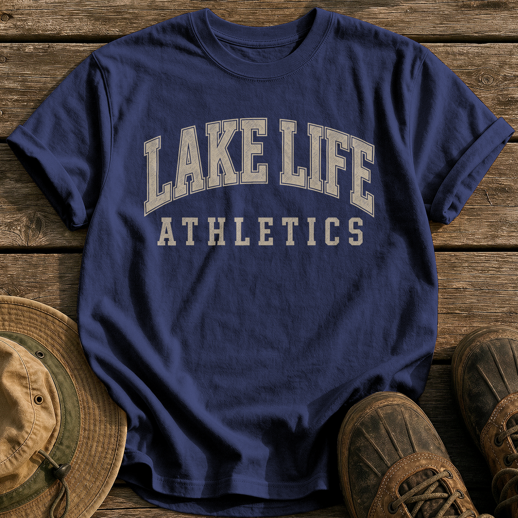 Lake Life Athletics tee - True Navy - front