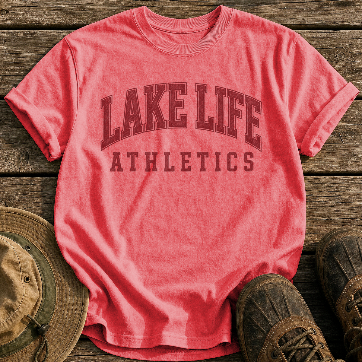 Lake Life Athletics tee - Watermelon - front