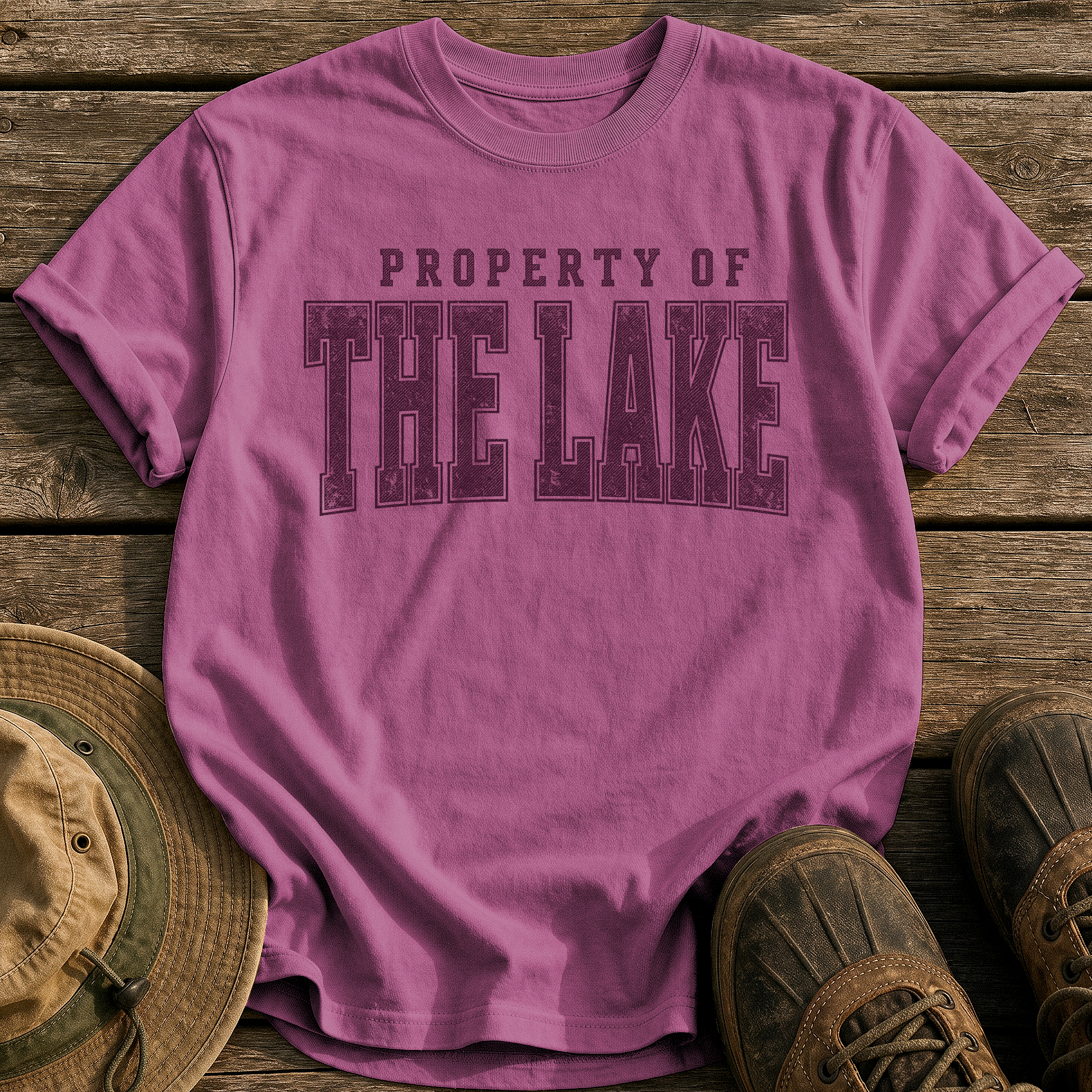 Property of the Lake tee - Berry - front